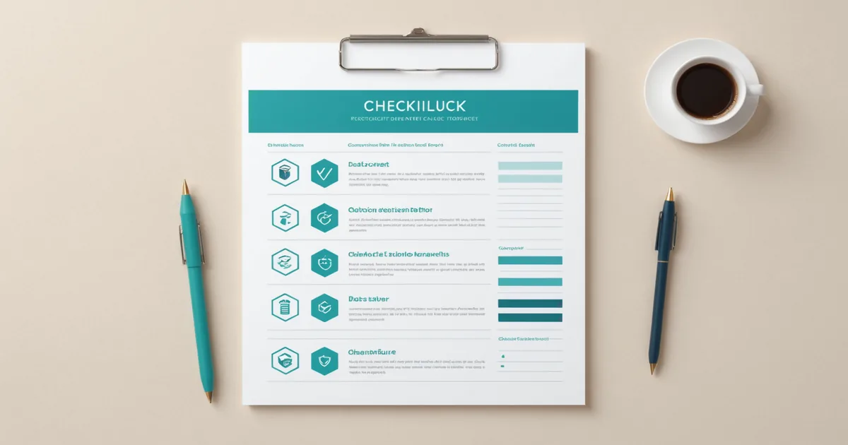 Checklist diagram representing clinical trial data lock procedures and reconciliation steps
